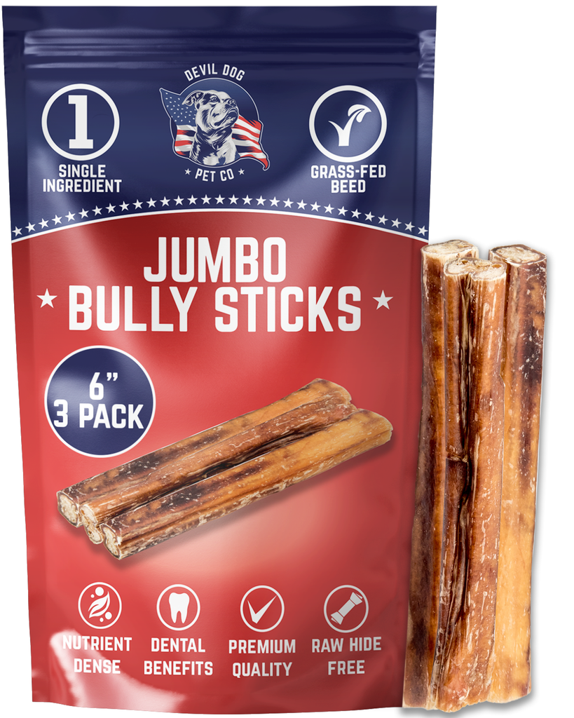 6"  Ultra Thick Bully Stick - 3pk