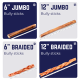 6"  Ultra Thick Bully Stick - 3pk