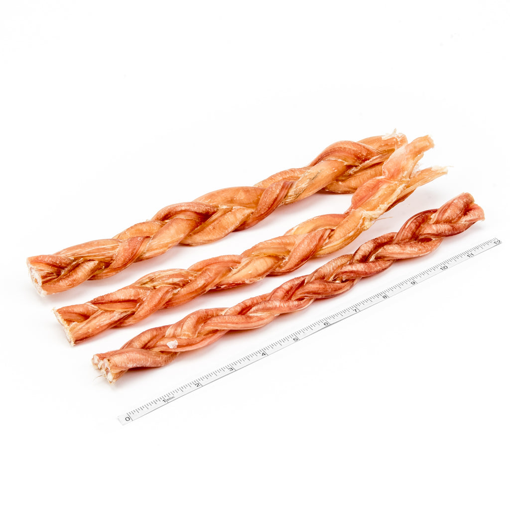 12" Braided Bully Stick - 3pk